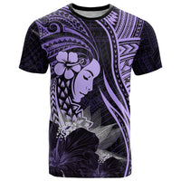 Polynesian Women Day 2024 T Shirt Hibiscus Girl Tribal LT01 Purple - Polynesian Pride