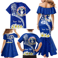Northern Mariana Islands Commonwealth Day 2024 Family Matching Mermaid Dress and Hawaiian Shirt Dolphin With Plumeria Flower LT01 - Polynesian Pride