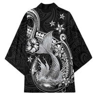 Hawaii Mermaid Monotone Kimono Polynesian Pattern Fish Hook