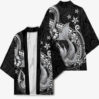Hawaii Mermaid Monotone Kimono Polynesian Pattern Fish Hook
