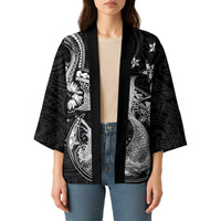 Hawaii Mermaid Monotone Kimono Polynesian Pattern Fish Hook