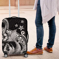 Hawaii Mermaid Monotone Luggage Cover Polynesian Pattern Fish Hook