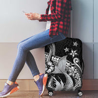 Hawaii Mermaid Monotone Luggage Cover Polynesian Pattern Fish Hook