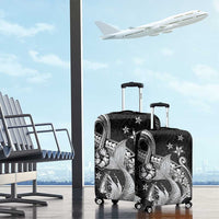 Hawaii Mermaid Monotone Luggage Cover Polynesian Pattern Fish Hook