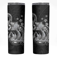 Hawaii Mermaid Monotone Skinny Tumbler Polynesian Pattern Fish Hook