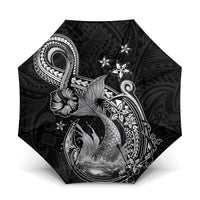 Hawaii Mermaid Monotone Umbrella Polynesian Pattern Fish Hook