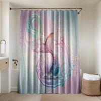 Hawaii Mermaid Sweet Pastel Bathroom Set Polynesian Pattern Fish Hook
