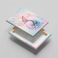 Hawaii Mermaid Sweet Pastel Canvas Wall Art Polynesian Pattern Fish Hook