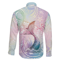 Hawaii Mermaid Sweet Pastel Family Matching Mermaid Dress and Hawaiian Shirt Polynesian Pattern Fish Hook LT01 - Polynesian Pride