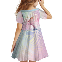 Hawaii Mermaid Sweet Pastel Family Matching Summer Maxi Dress and Hawaiian Shirt Polynesian Pattern Fish Hook