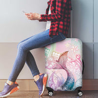 Hawaii Mermaid Sweet Pastel Luggage Cover Polynesian Pattern Fish Hook