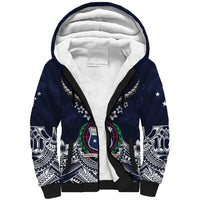Samoa Independence Day Sherpa Hoodie Ula Nifo Mix Turtle LT01 Unisex Blue - Polynesian Pride