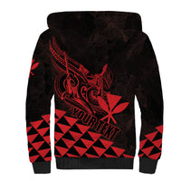 Personalized King Kamehameha Day Sherpa Hoodie Kakau Polynesian Pattern
