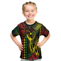 King Kamehameha Day Kid T Shirt Hawaii Kakau Reggae