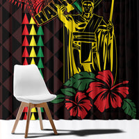 King Kamehameha Day Window Curtain Hawaii Kakau Reggae