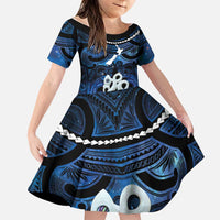 Personalized Maori Matariki Manaia Family Matching Long Sleeve Bodycon Dress and Hawaiian Shirt Maori Kowhaiwhai Pattern Galaxy