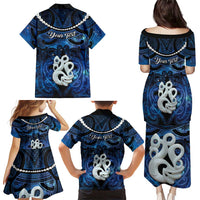 Personalized Maori Matariki Manaia Family Matching Puletasi and Hawaiian Shirt Maori Kowhaiwhai Pattern Galaxy