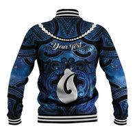 Personalized Maori Matariki Hei Matau Baseball Jacket Maori Kowhaiwhai Pattern Galaxy LT01 - Polynesian Pride