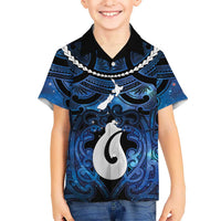 Personalized Maori Matariki Hei Matau Family Matching Off Shoulder Maxi Dress and Hawaiian Shirt Maori Kowhaiwhai Pattern Galaxy