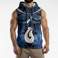 Personalized Maori Matariki Hei Matau Sleeveless Hoodie Maori Kowhaiwhai Pattern Galaxy LT01 - Polynesian Pride