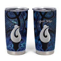 Personalized Maori Matariki Hei Matau Tumbler Cup Maori Kowhaiwhai Pattern Galaxy LT01 Blue - Polynesian Pride