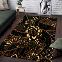 Indonesian Batik Pattern Vintage Brown Area Rug