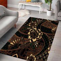 Indonesian Batik Pattern Vintage Brown Area Rug