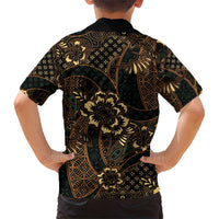 Indonesian Batik Pattern Vintage Brown Family Matching Short Sleeve Bodycon Dress and Hawaiian Shirt LT01 - Polynesian Pride