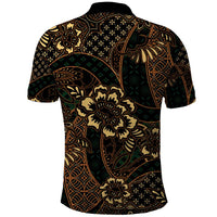 Indonesian Batik Pattern Vintage Brown Polo Shirt