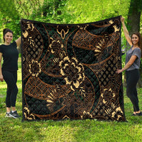 Indonesian Batik Pattern Vintage Brown Quilt