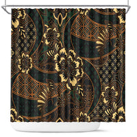 Indonesian Batik Pattern Vintage Brown Shower Curtain