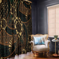 Indonesian Batik Pattern Vintage Brown Window Curtain