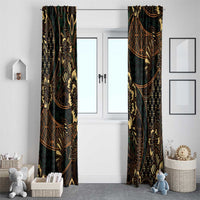 Indonesian Batik Pattern Vintage Brown Window Curtain