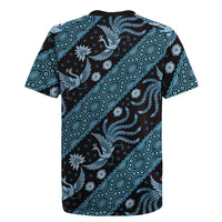 Indonesia Batik Pattern Rugby Jersey Blue Version