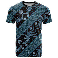 Indonesia Batik Pattern T Shirt Blue Version
