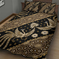Indonesia Batik Pattern Quilt Bed Set Gold Version