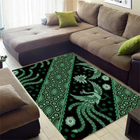 Indonesia Batik Pattern Area Rug Green Version