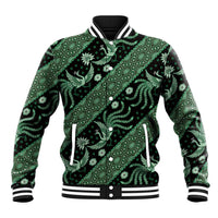 Indonesia Batik Pattern Baseball Jacket Green Version