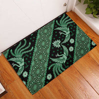 Indonesia Batik Pattern Rubber Doormat Green Version