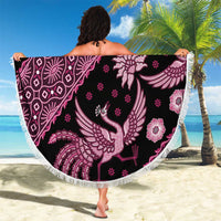 Indonesia Batik Pattern Beach Blanket Pink Version