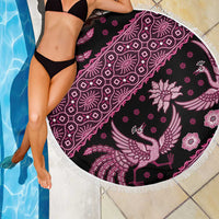 Indonesia Batik Pattern Beach Blanket Pink Version