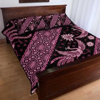 Indonesia Batik Pattern Quilt Bed Set Pink Version