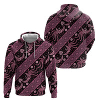 Indonesia Batik Pattern Zip Hoodie Pink Version