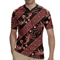 Indonesia Batik Pattern Rugby Jersey Red Version