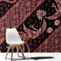 Indonesia Batik Pattern Window Curtain Red Version