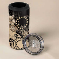 Cook Islands Turtle 4 in 1 Can Cooler Tumbler Stars and Hibiscus - Beige