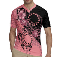 Cook Islands Turtle Rugby Jersey Stars and Hibiscus - Pink