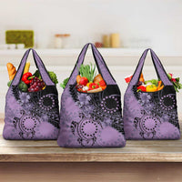 Cook Islands Turtle Grocery Bag Stars and Hibiscus - Purple