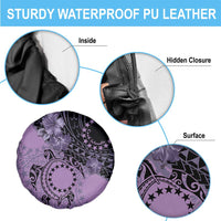 Cook Islands Turtle Spare Tire Cover Stars and Hibiscus - Purple