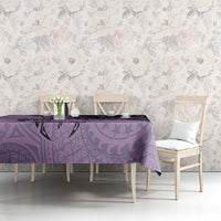Cook Islands Turtle Tablecloth Stars and Hibiscus - Purple
